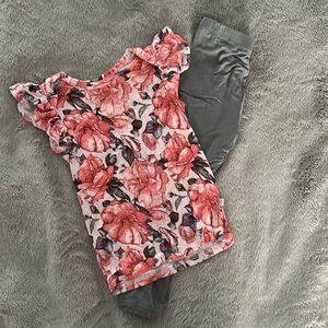 Vivi Floral Bodysuit Pajamas - 2T